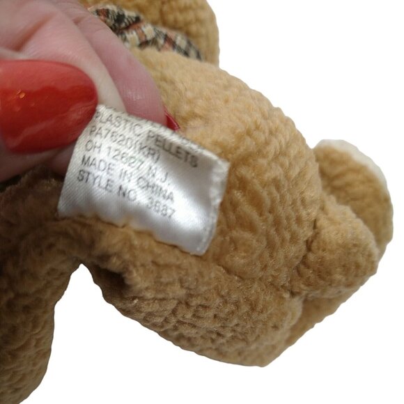 Soft Dreams Brown Dog Puppy Brown With Plaid Scarf Stuffed Animal Plush Toy 6 in - Picture 5 of 5